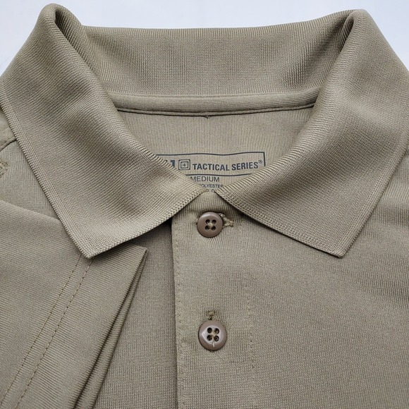 5.11 Tactical Series Polo Shirt Mens Medium Short Sleeve Olive Drab Outdoor - Picture 1 of 5